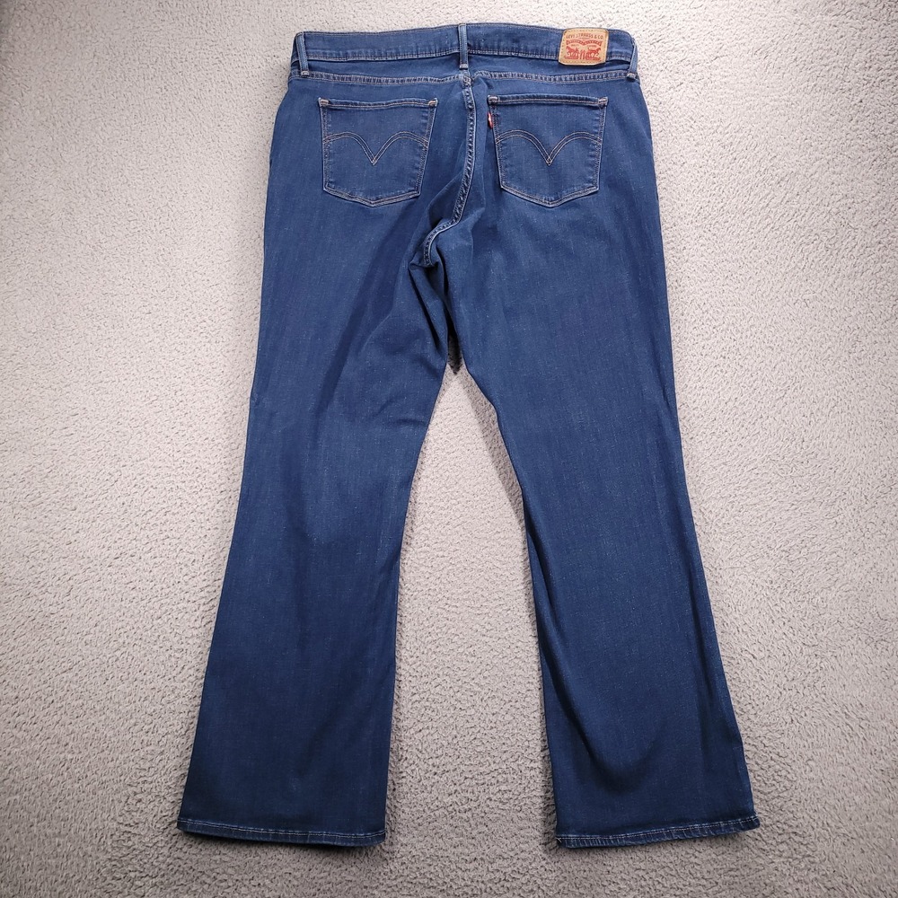 LEVIS Jeans Size 34 Curvy Bootcut Mid Rise Stretch Denim *Irregular 36x29